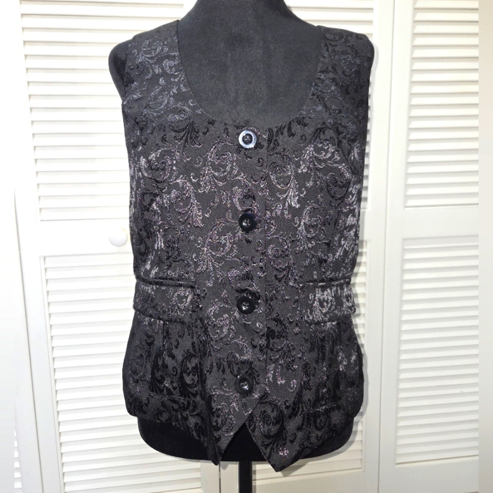 Elegant Black Paisley Vest